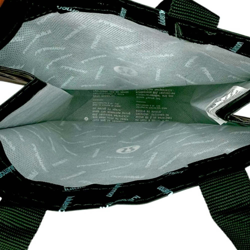 LULULEMON ATHLETICA Reusable Shopping Tote bag Dark Green White Logo Like new - Picture 5 of 6